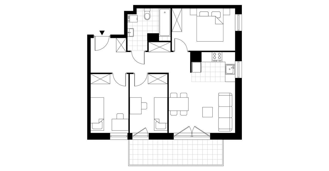 4-pokojowe mieszkanie 59m2 + balkon Bezpośrednio - Pełny obrazek: 3/8