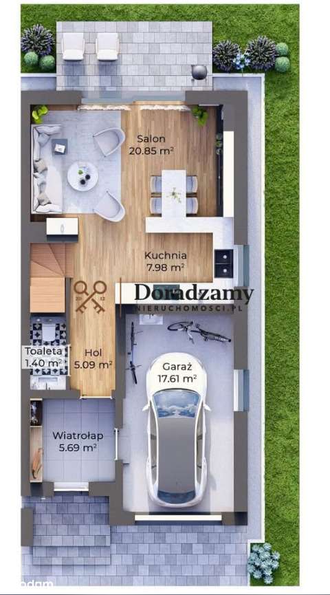 Nowoczesny Dom z Garażem w Bryle Budynku - Pełny obrazek: 2/12