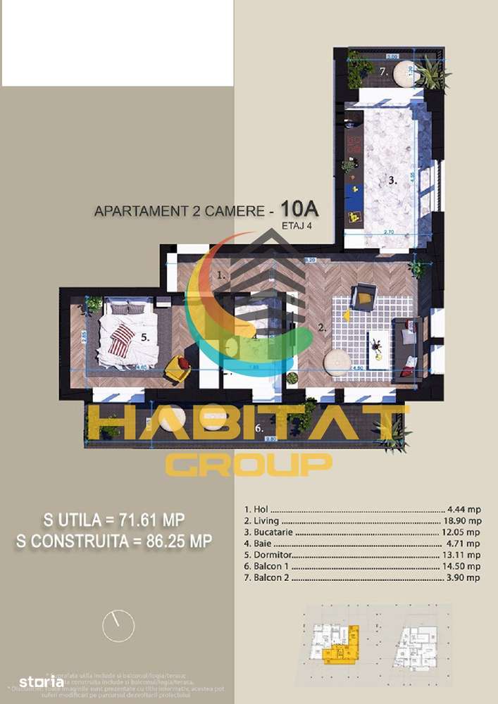 Titan 2 camere 53 mp + terasa 19 mp vis-a-vis Parcul Teilor - Imagine principală: 5/5