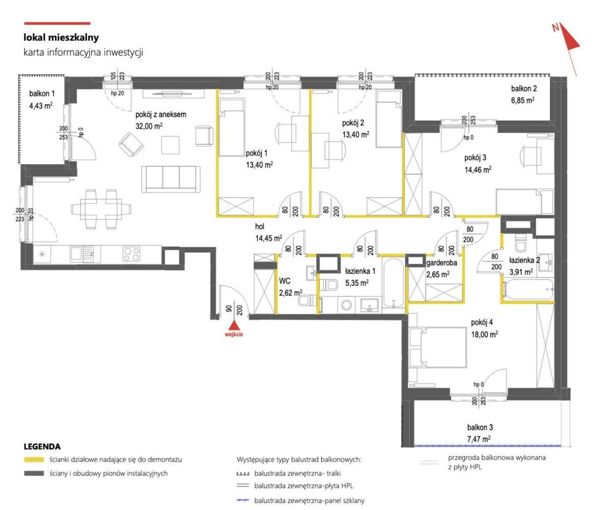 Przestronne 5-pokojowe mieszkanie z 3 balkonami - Pełny obrazek: 2/10