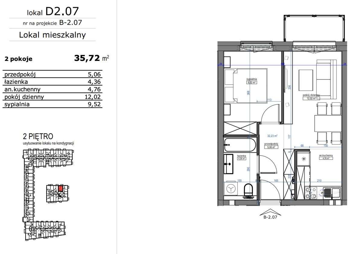 Nowe 2-pokojowe mieszkanie - Pełny obrazek: 2/7