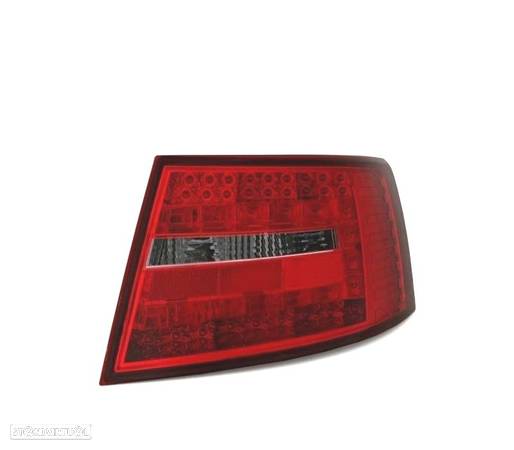 FAROLINS TRASEIROS LED PARA AUDI A6 4F 04-08 VERMELHO ESCURECIDO - 4