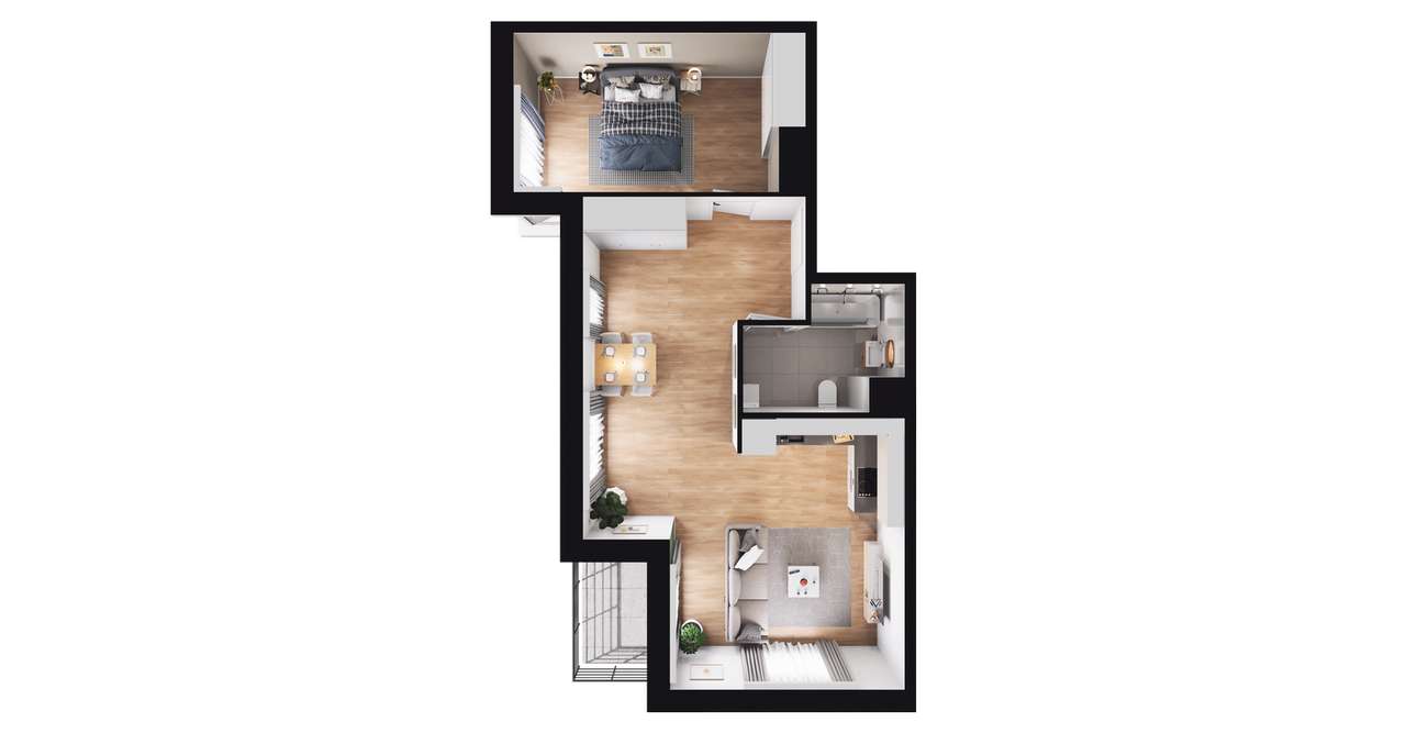 2-pokojowe mieszkanie 53m2 + loggia Bez Prowizji - Pełny obrazek: 2/8