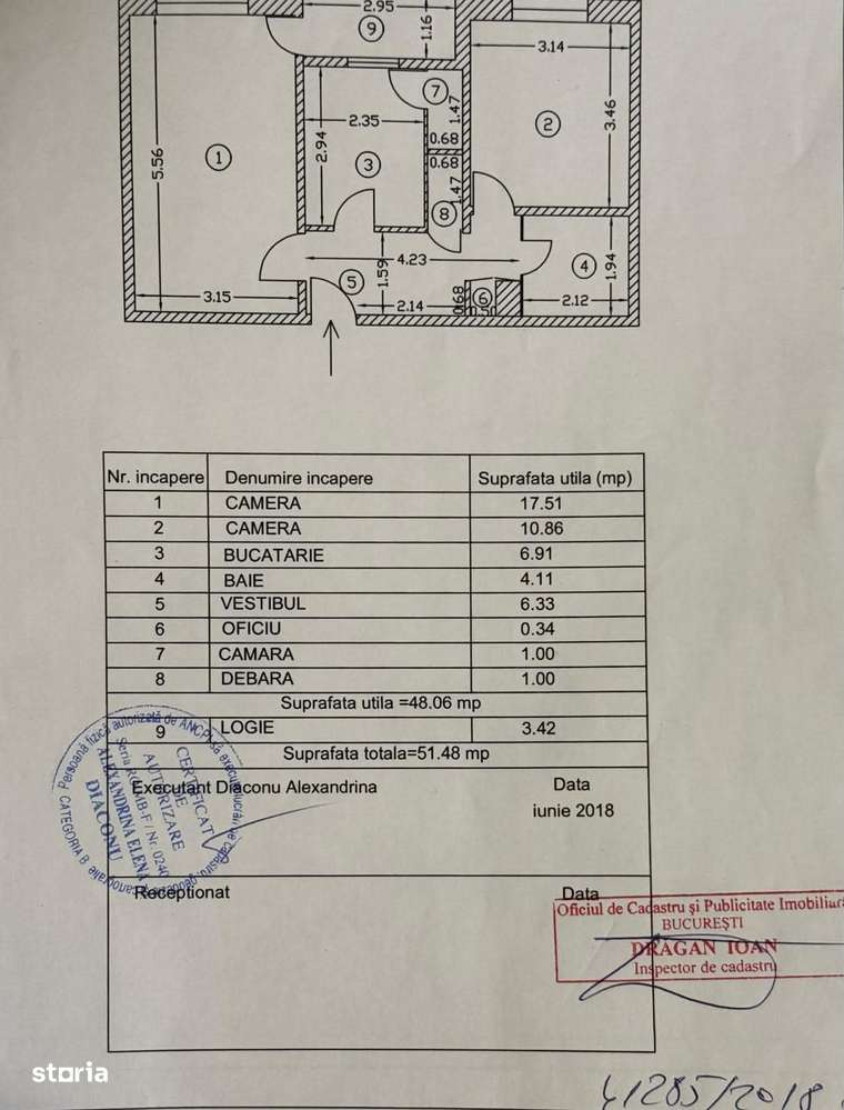 Apartamentul decomandat pe Calea Mosilor planul 2