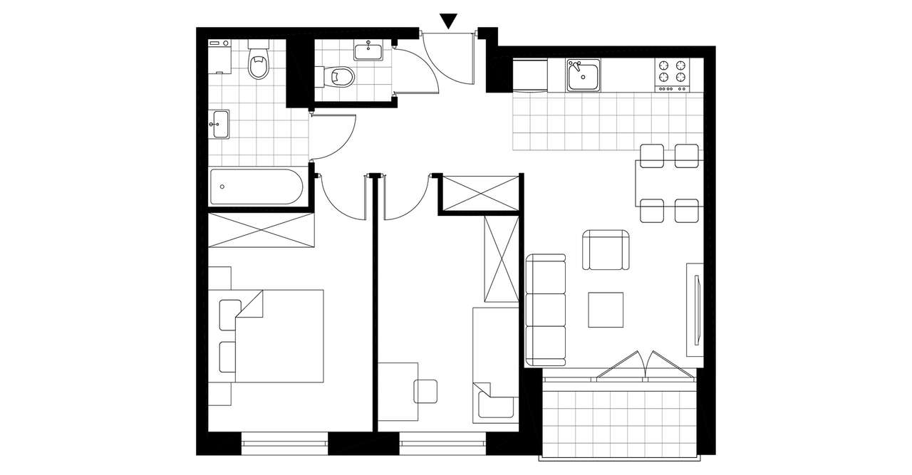 Gotowe 3-pokojowe mieszkanie 50 m2 + loggia - Pełny obrazek: 3/8