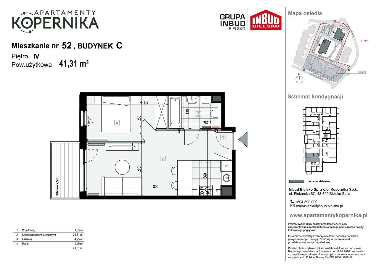 Apartamenty Kopernika | mieszkanie 2-pok. | C_52 - Pełny obrazek: 3/8