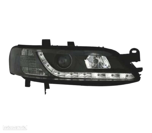 FARÓIS FRONTAIS LUZ DIURNA LED PARA OPEL VECTRA B 95-98 FUNDO PRETO - 4