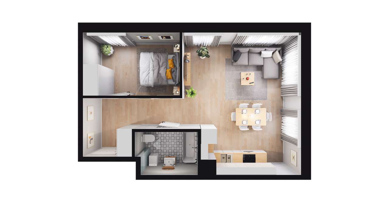 2-pokojowe mieszkanie 46m2 Bez Pośredników - Pełny obrazek: 2/8