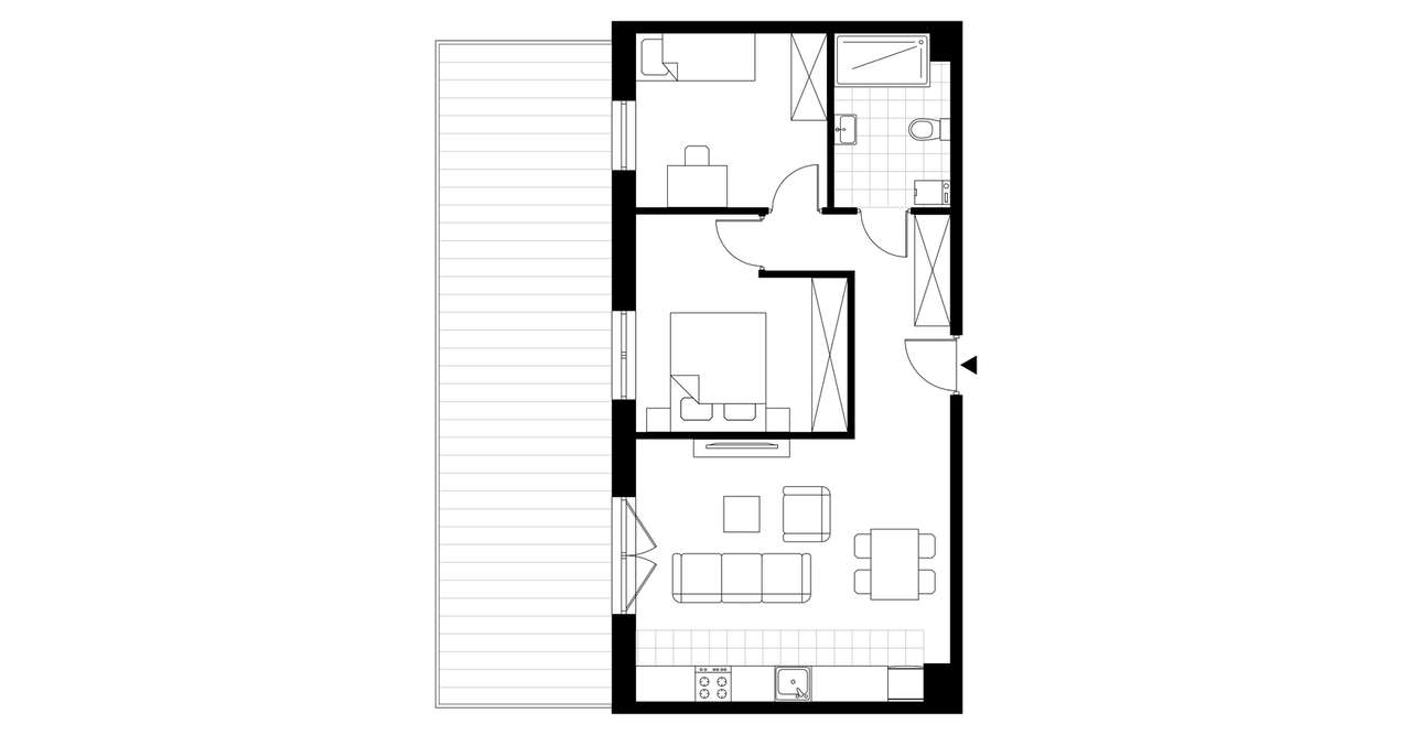 3-pokojowe mieszkanie 56m2 + taras Bez Pośredników - Pełny obrazek: 4/9
