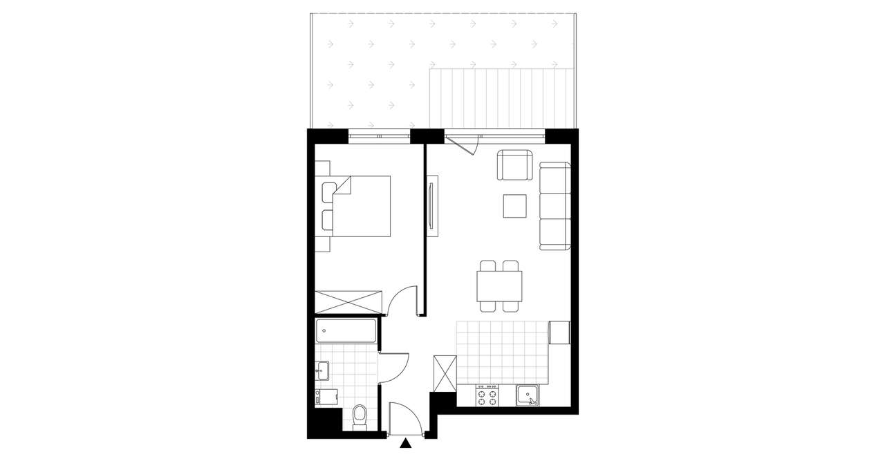 2-pokojowe mieszkanie 43m2 + ogródek - Pełny obrazek: 3/8