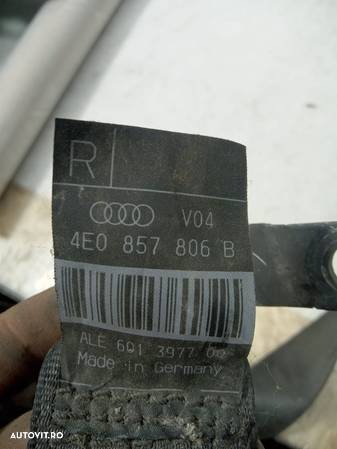 Centura siguranta dreapta spate 4e0857806b Audi A8 D3/4E  [din 2002 p - 2