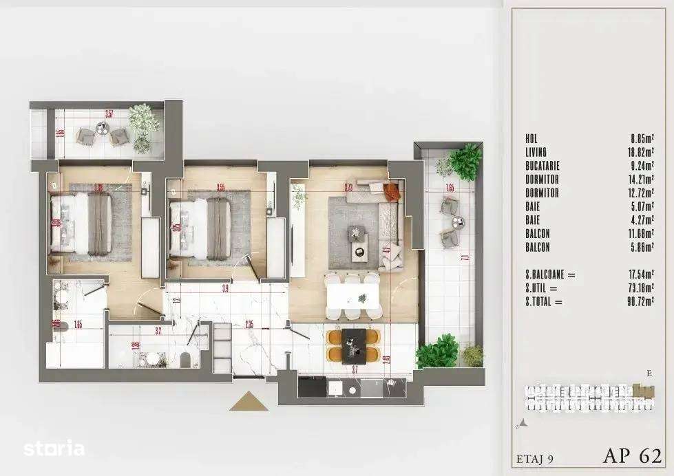 NOU Apartament 3 camere cu izolatie fonica-4