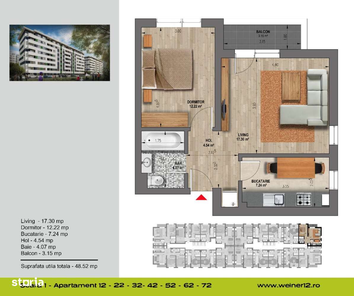 Apartament 2 camere Direct Dezvoltator Proiect Weiner14 Militari-1