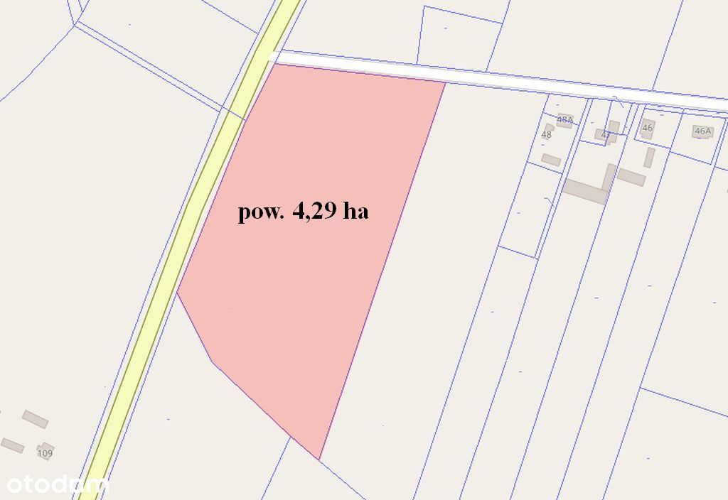 Teren pod inwestycję koło Mławy - 4,29 ha