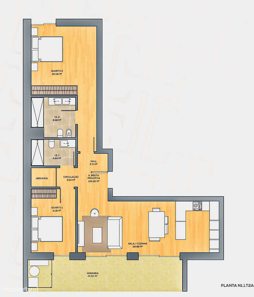 Apartamento T2 com suíte e varanda, Barrocas, Aveiro-7