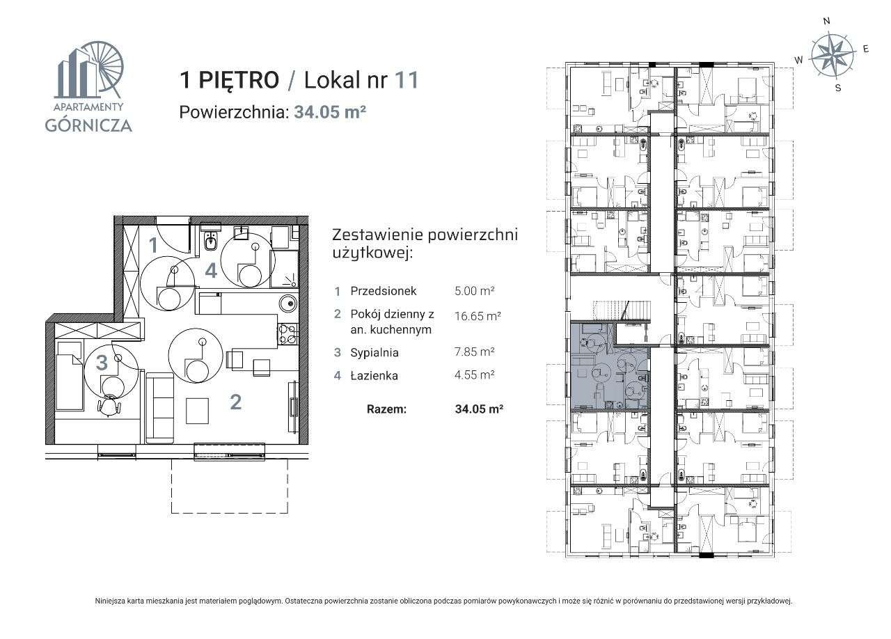 Nowe Apartamenty Górnicza Lokal nr 11 - 34,05 mkw - Pełny obrazek: 2/11