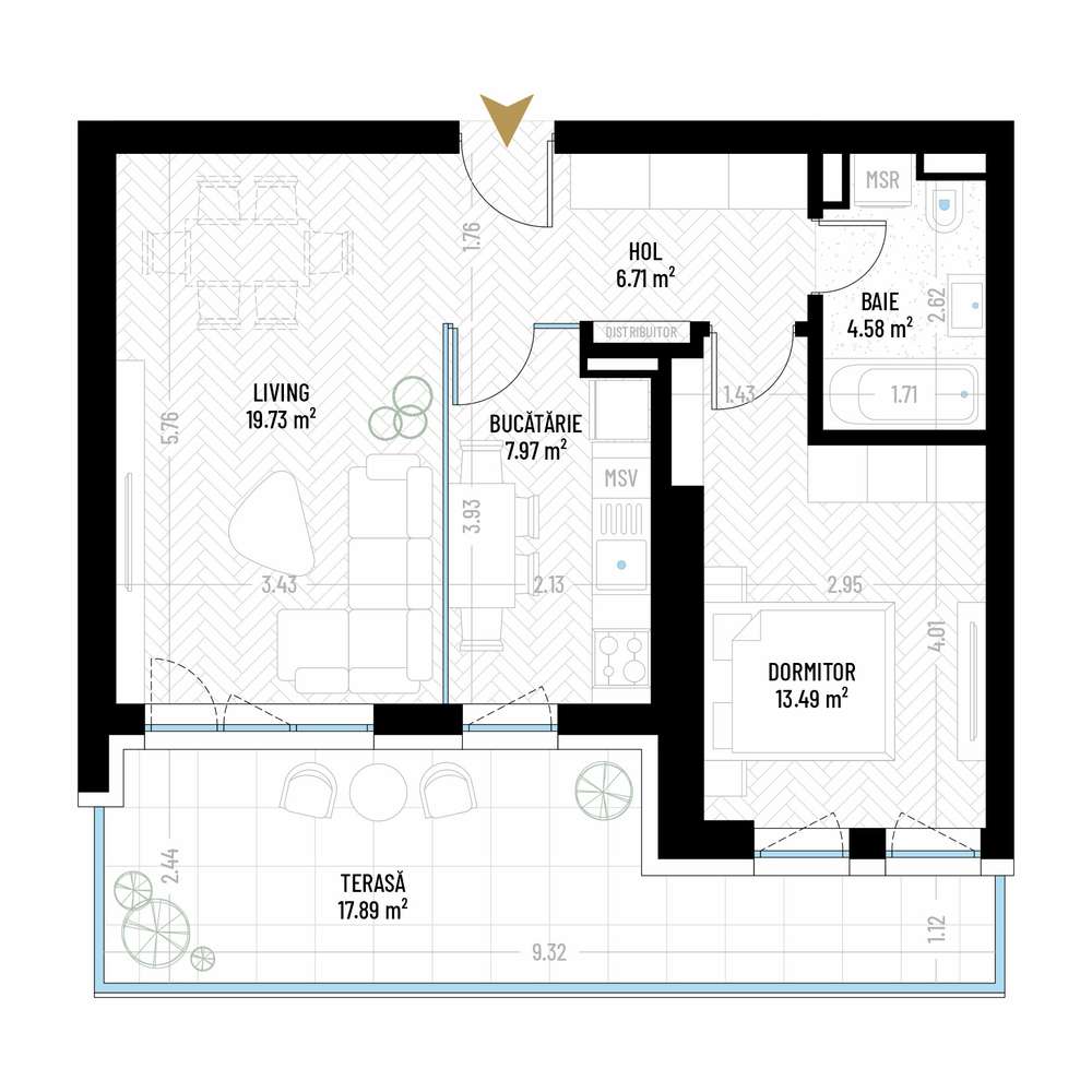 Apartament 2 camere, terasa mare- Valea Larga, acces metrou!-8