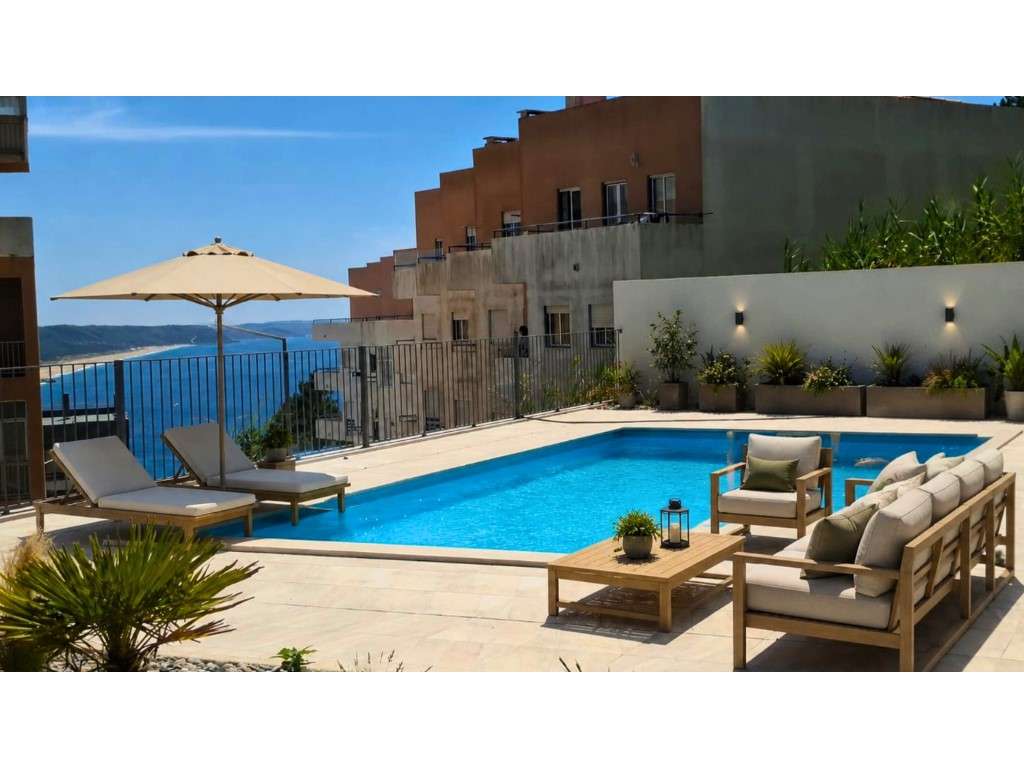 T3 Novo com Garagem, Piscina e Vista Nazaré no Prédio 'Brisa do Atl...-7