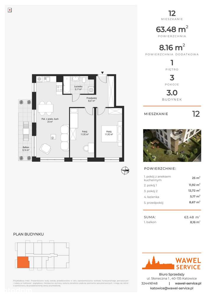 3-pokojowe mieszkanie 63m2 + balkon Bez Prowizji - Pełny obrazek: 2/8