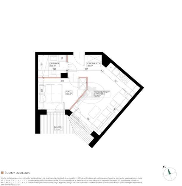 Niższa cena|2 pokoje|duży balkon|Wrocław Waniliowa - Pełny obrazek: 5/5
