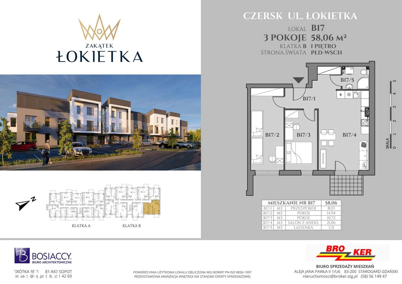 Zakątek Łokietka | mieszkanie 3-pok. | B17 - Pełny obrazek: 2/7