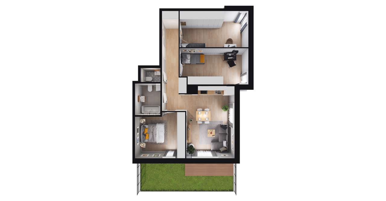 4-pokojowe mieszkanie 73m2 + ogródek Bezpośrednio - Pełny obrazek: 2/6