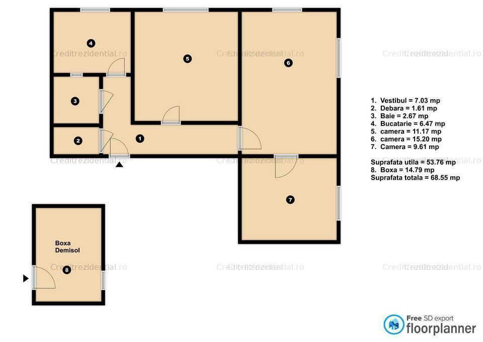 3 camere cu boxa - comision zero