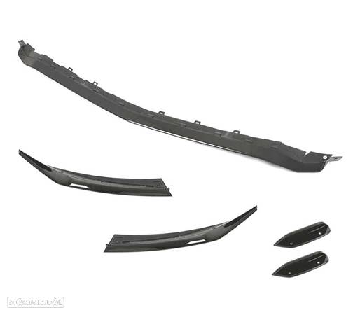 SPOILER LIP FRONTAL + SPLITTERS PARA MERCEDES CLASE A W177 18- LOOK AMG PRETO BRILHANTE - 4