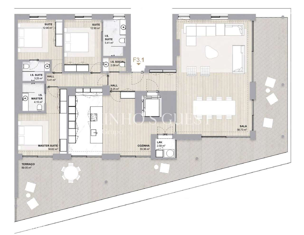 Apartamento T3 de Luxo com Terraço | Av. da Boavista - Porto-12