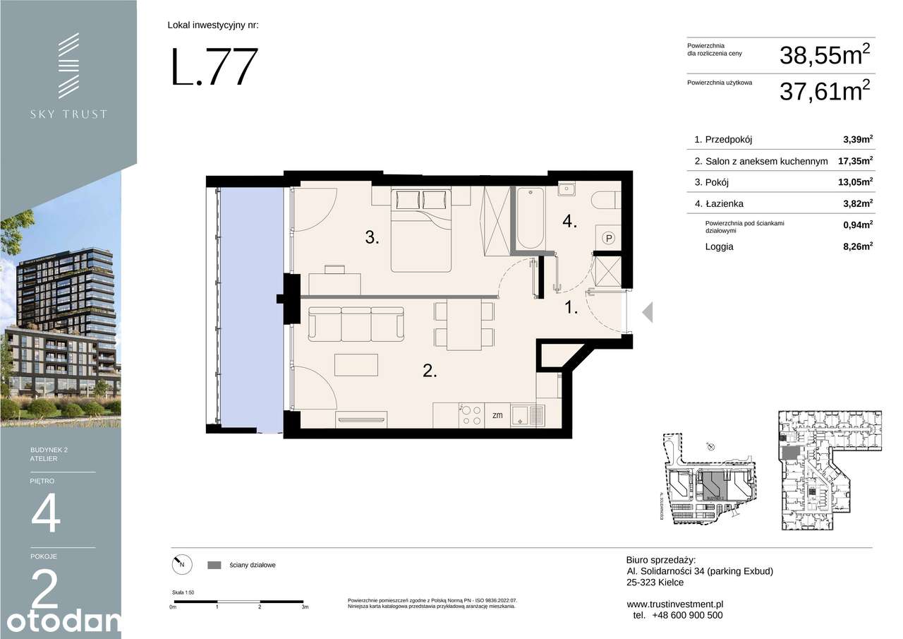 Sky Trust I​I | lokal inwestycyjny 2-pok. | L77 - Pełny obrazek: 3/8