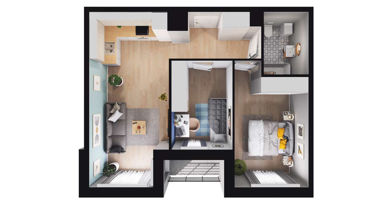 Piasta Park V​I | mieszkanie 3-pok. | G1-99 - Pełny obrazek: 3/7