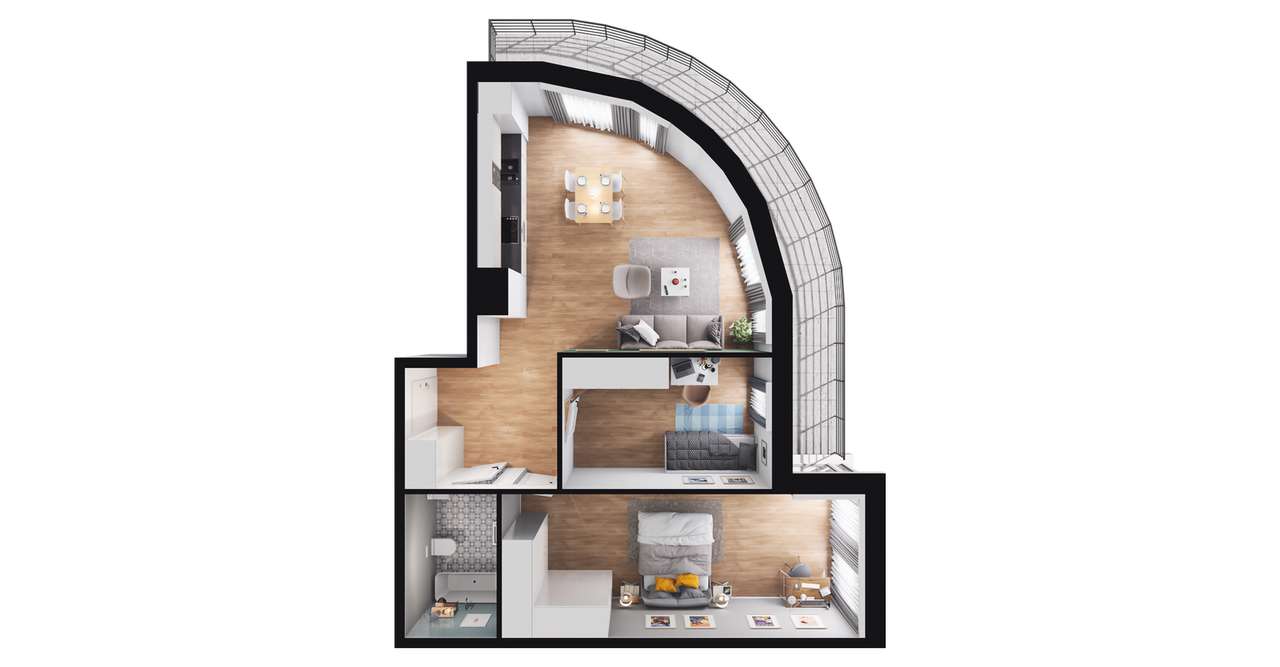 3-pokojowe mieszkanie 66m2 + balkon Bez Prowizji - Pełny obrazek: 2/8