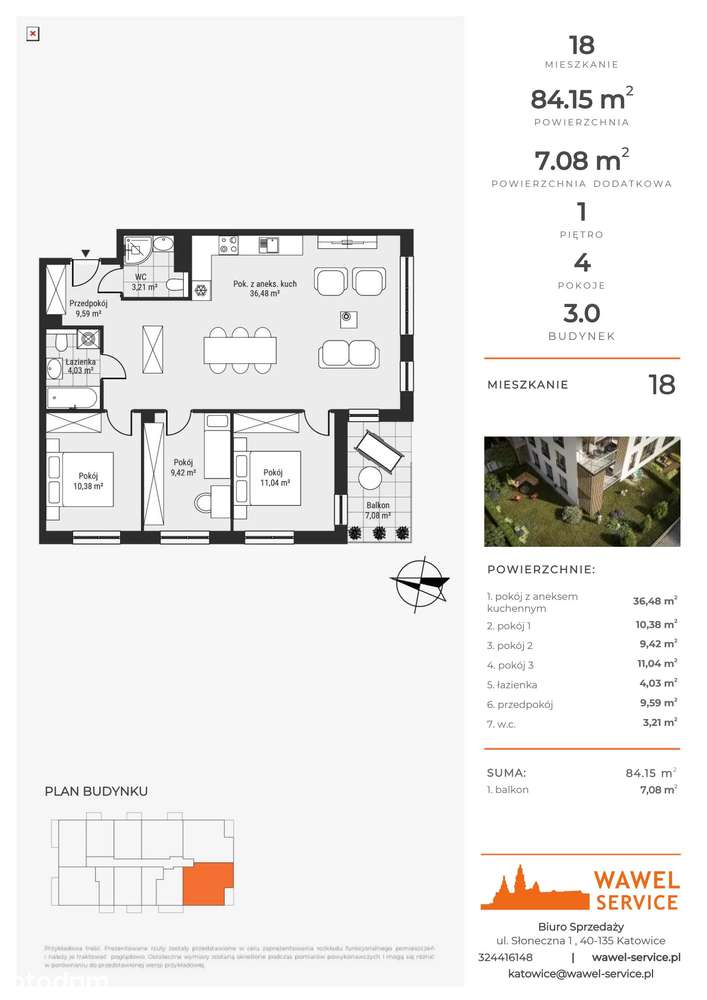 4-pokojowe mieszkanie 84m2 + balkon Bez Prowizji - Pełny obrazek: 2/7