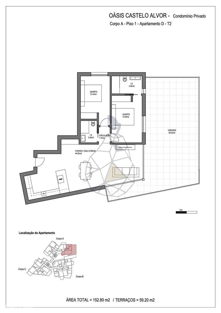 Apartamento T2 novo em condomínio fechado com piscina e garagem em Alv - Grande imagem: 4/35