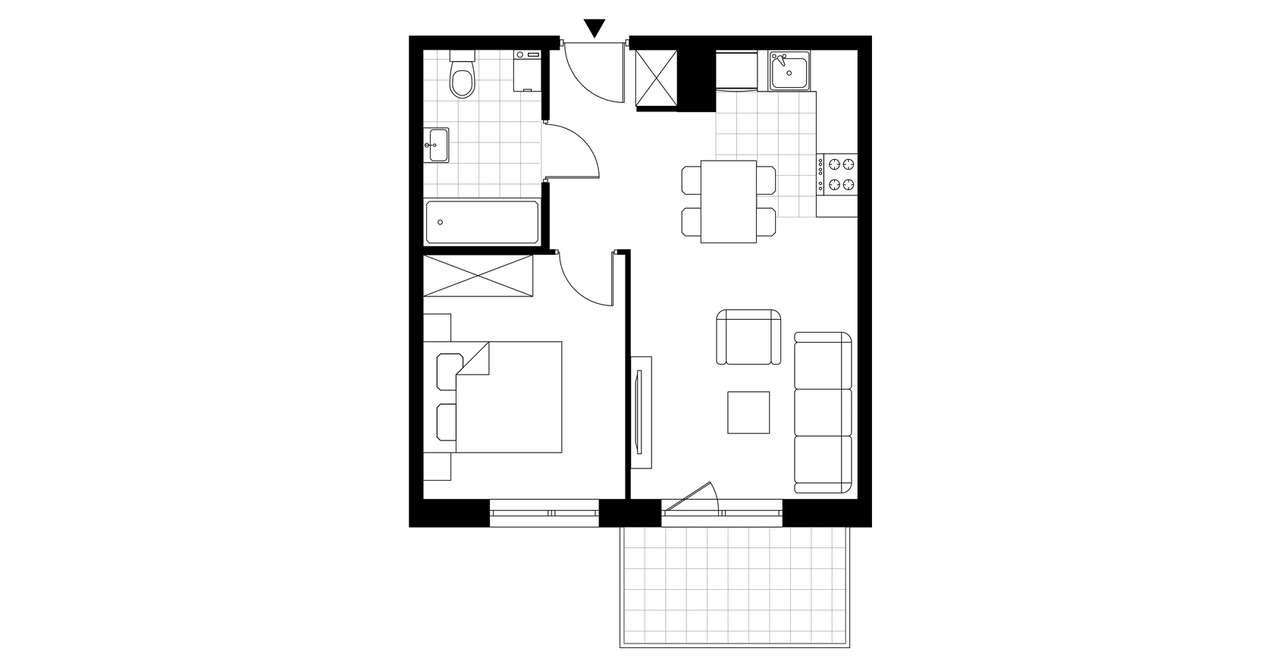 2-pokojowe mieszkanie 39m2 + balkon - Pełny obrazek: 3/8