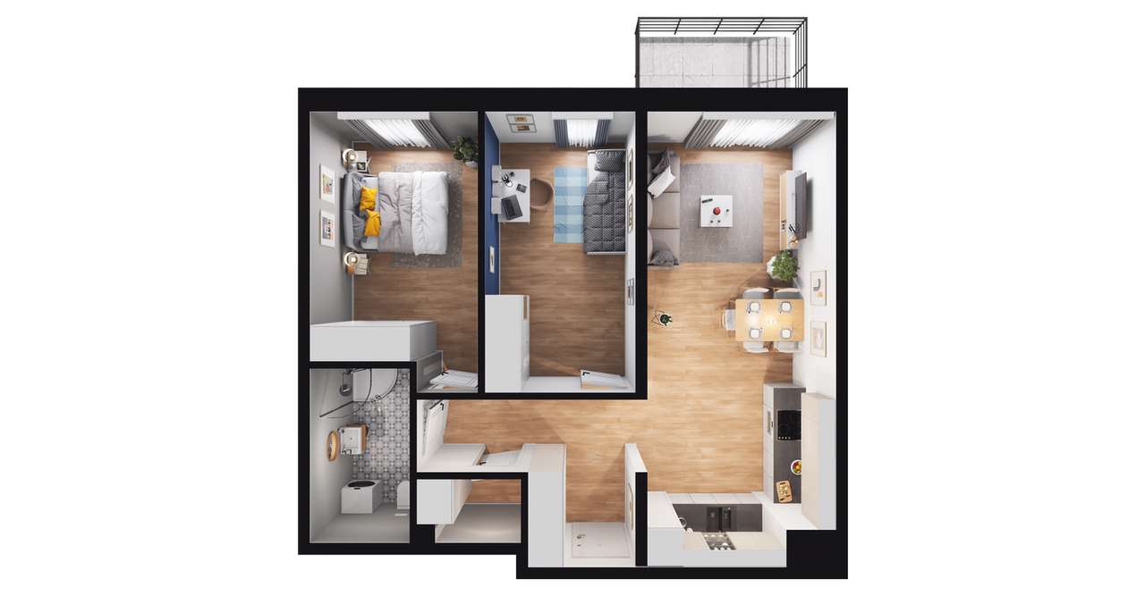 BrickHouse | mieszkanie 3-pok. | A22 - Pełny obrazek: 3/9