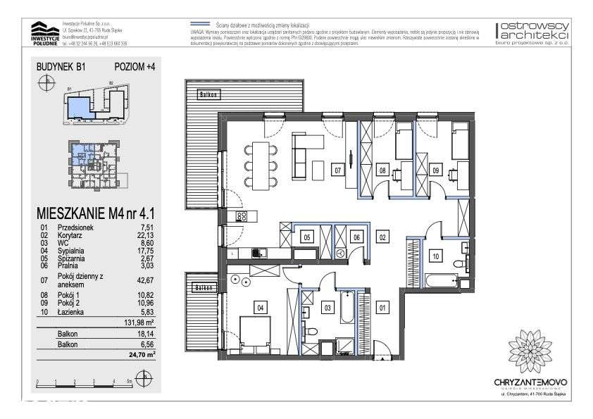 Ekskluzywny apartament M4 131,98m2! 2 BALKONY! - Pełny obrazek: 2/8
