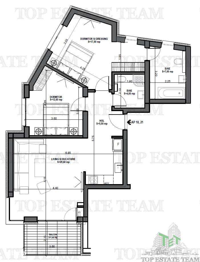 Apartament 3 camere in bloc nou, zona Mosilor