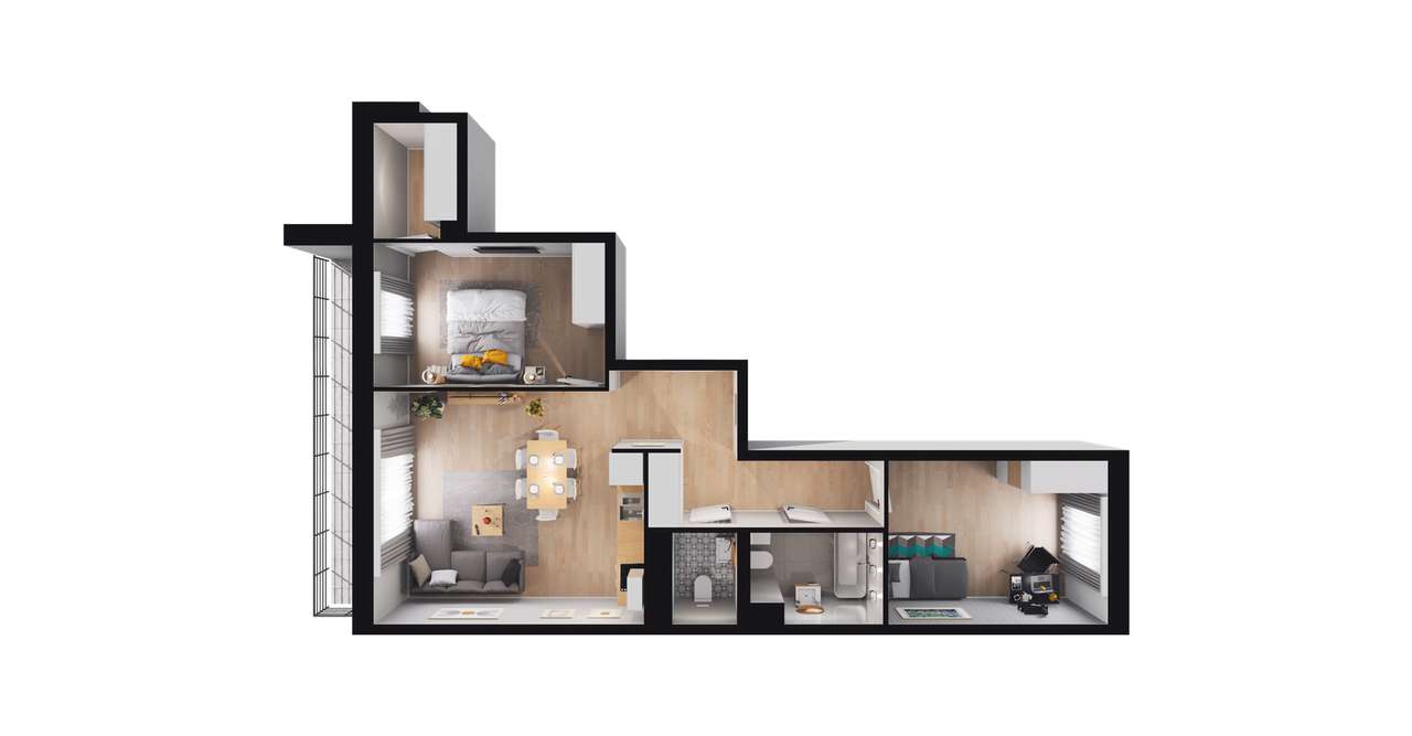 3-pokojowe mieszkanie 63m2 + balkon Bez Prowizji - Pełny obrazek: 2/8