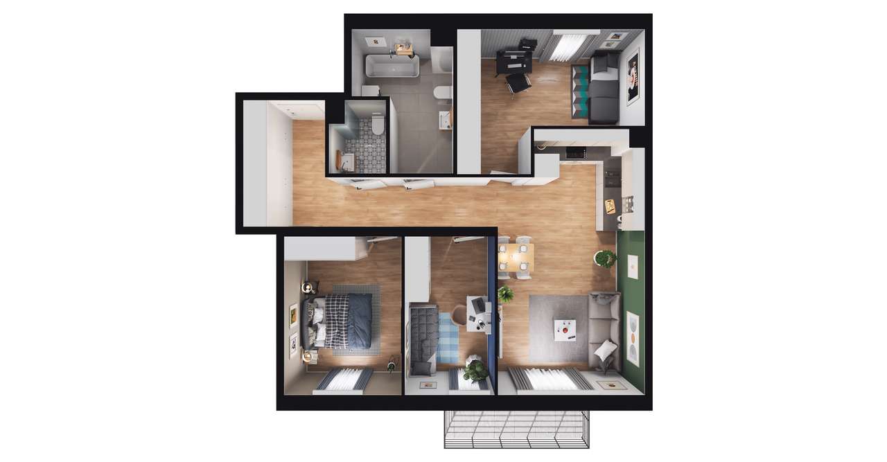 4-pokojowe mieszkanie 78m2 + balkon Bez Prowizji - Pełny obrazek: 2/8