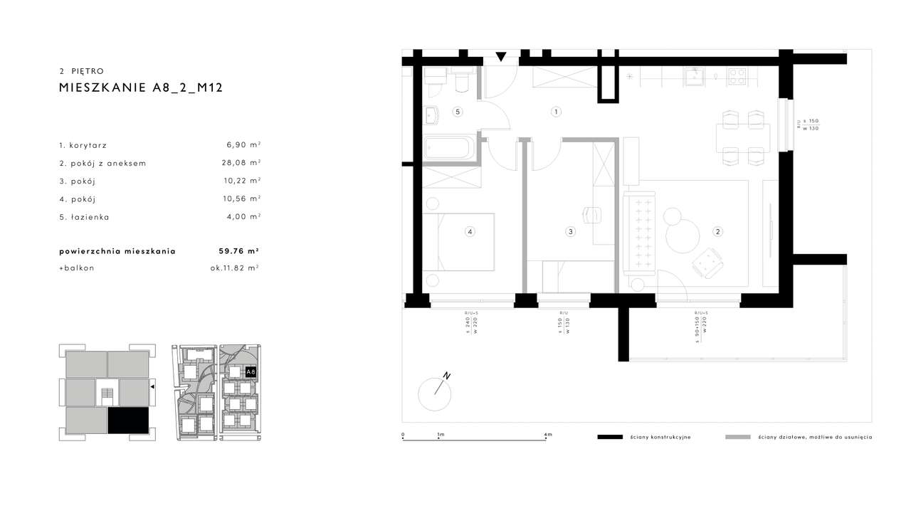 A8_2_M12, 3 pokoje, gotowe do odbioru! - Pełny obrazek: 3/9