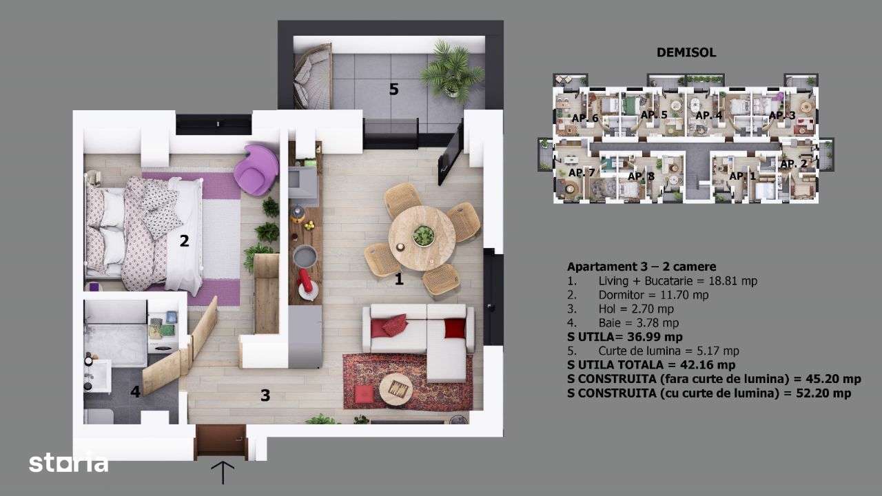 Apartament 2 camere tip studio | Ion Creanga/Nichita Stanescu Odaile-6
