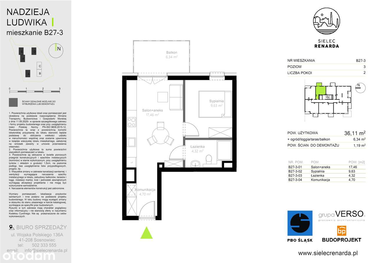 Sielec Renarda | etap 2 | mieszkanie 2-pok. | B27 - Pełny obrazek: 2/8