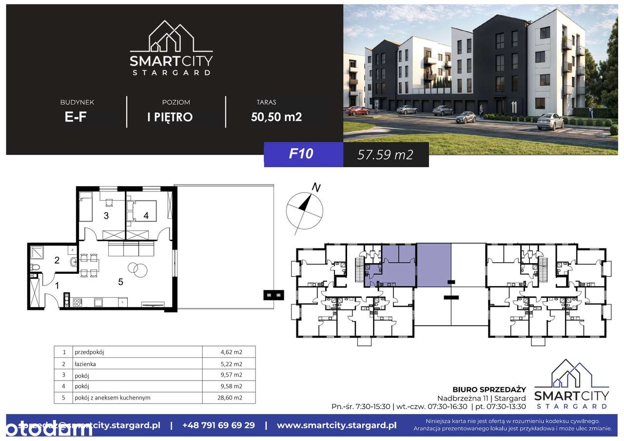 3-pokojowe mieszkanie 57m2 + taras Bez Prowizji - Pełny obrazek: 2/7