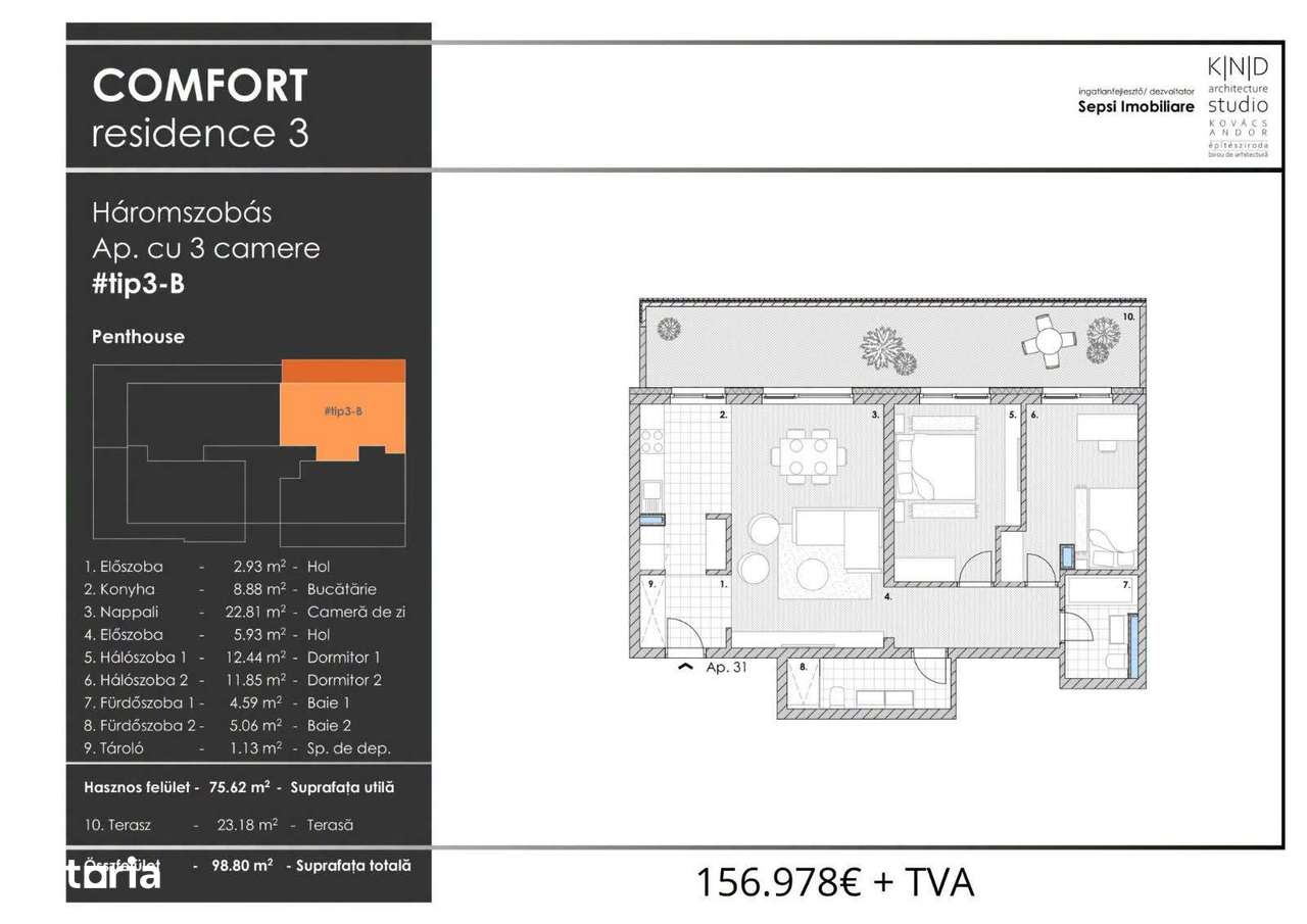 De vânzare Penthouse-uri exclusive noi în Sfântu Gheorghe-5