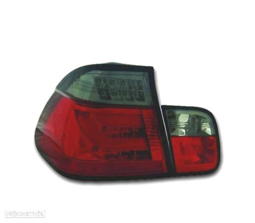 FAROLINS TRASEIROS LED PARA BMW E46 01-05 VERMELHO ESCURECIDO - 3