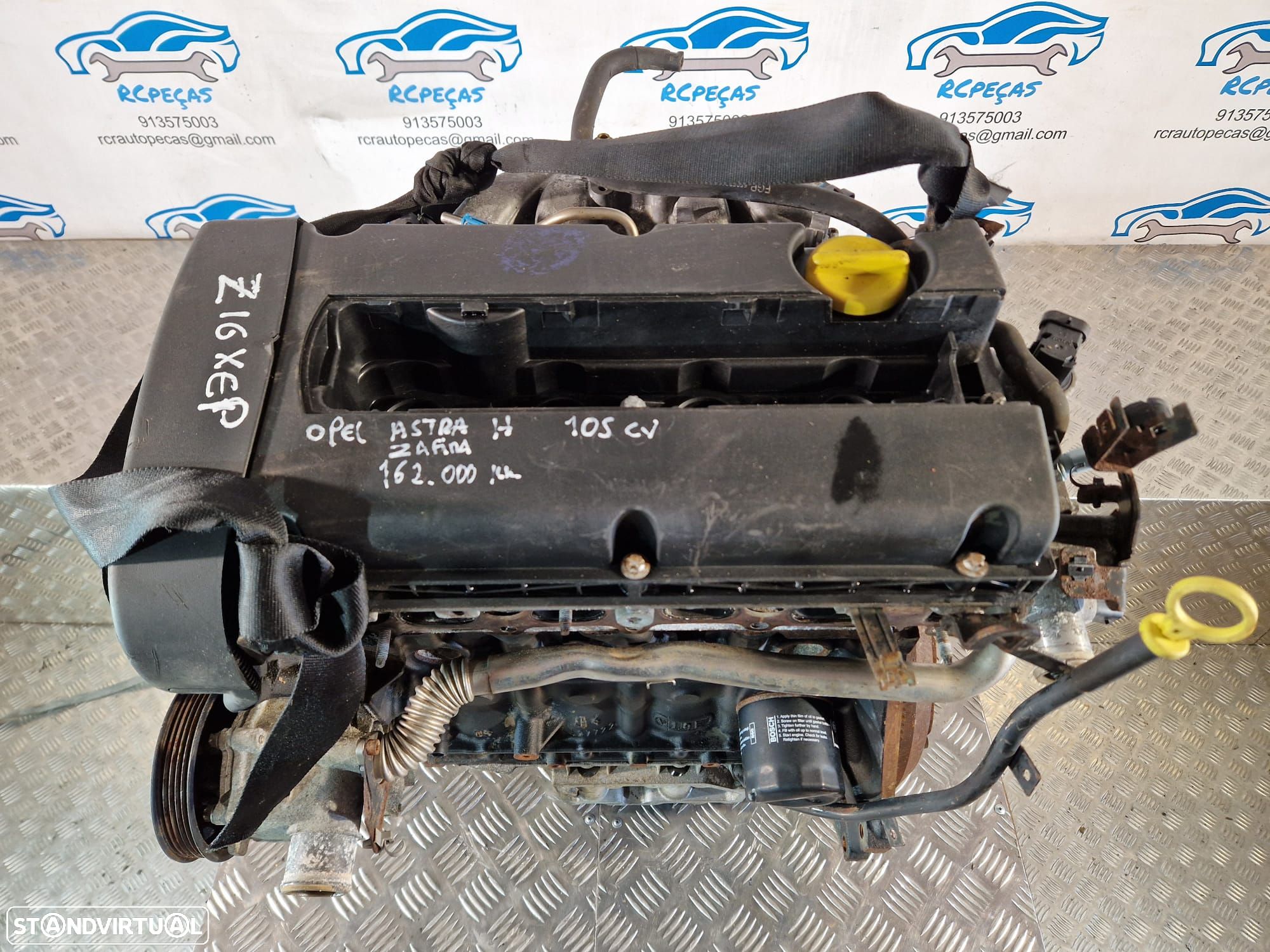 MOTOR COMPLETO OPEL ASTRA H A04 1.6i 16V 105CV Z16XEP 20FL ZAFIRA B A05 ZAFIRA FAMILY B A05 MERIVA A X03 MOTOR ARRANQUE ALTERNADOR COMPRESSOR AR CONDICIONADO BOMBA DIRECAO DIREÇÃO TURBO INJETOR INJETORES - 1