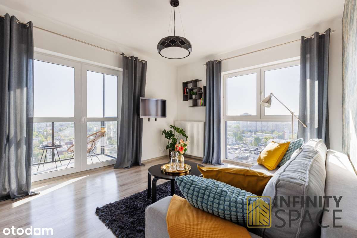 2 pokoje z widokiem 15 piętra na całą Warszawę!-0