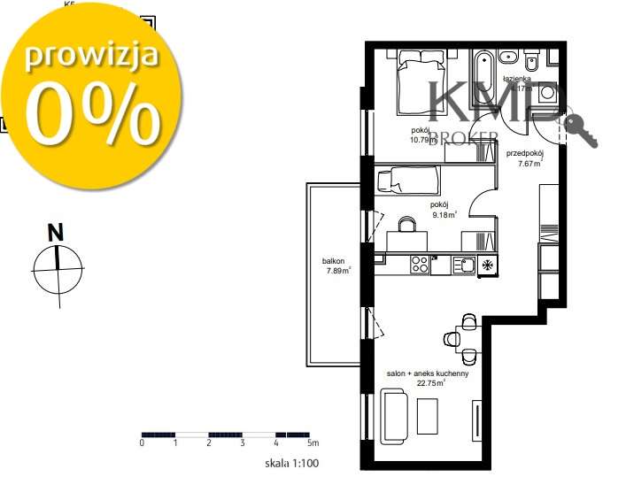 3 pokojowe mieszkanie na Czechowie - 0% PCC - Pełny obrazek: 4/5