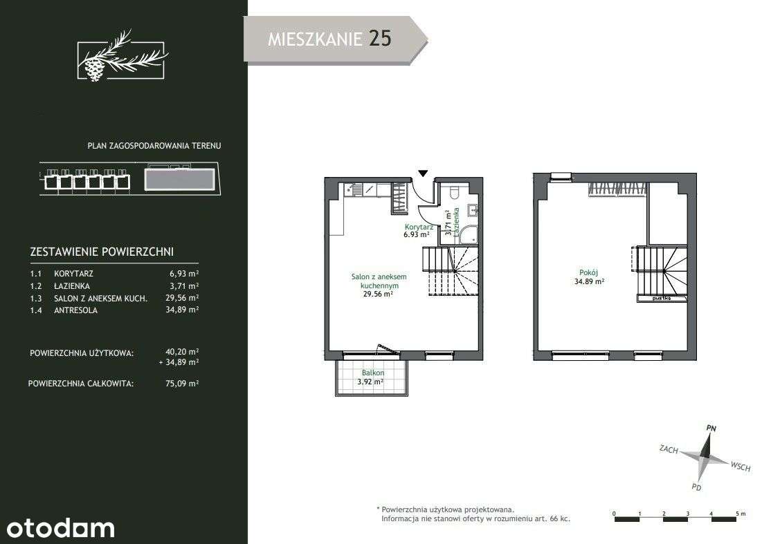 Dwupoziomowe mieszkanie | Balkon + taras